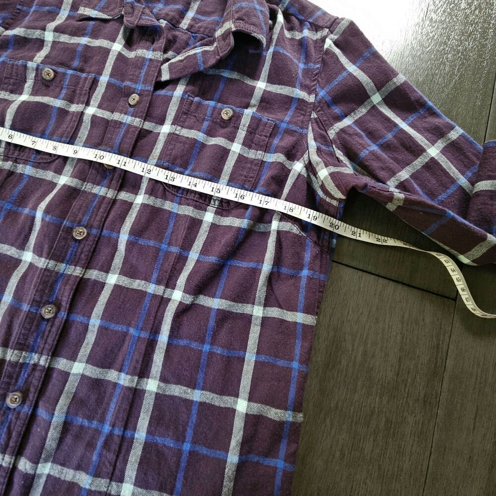 Duluth Trading Free Swing Flannel Shirt Womens Medium Purple Plaid Work Western - Picture 3 of 6